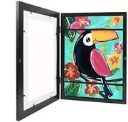 [LEEMASING] Art Frame Magnetic Front Opening Changeable Picture Frame For Drawing Crafting Artworks Art Projects Home Office, Fit For 4x6 Inch Photo (Black, 4x6 Inch)