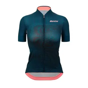Santini 2023 女款春夏車衣 【DELTA漩渦】女性短袖車衣 競賽貼身-藍綠