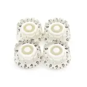 4Pcs White Knurled Guitar Knobs Volume Tone Speed Control Knobs for guitar bass