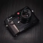 Wood Wooden L Hand Grip + Aluminum Baseplate Fr Leica M8 M9 M8.2 MM Me220 Camera