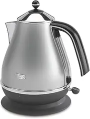[De'Longhi] Icona Classic Electric Kettle KBO2001.S, With Anti-Scale Filter, 360-Degree Swivel Base, Cord Storage, 1.7L Capacity, 2000W, Silver