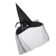 Light up Halloween Hat Adults Cosplay Costume Veil Feather Wizard Witch Hats