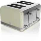 ST19020GN Retro 4-Slice Toaster with Defost/Reheat/Cancle Functions, Cord Sto...