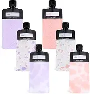 JIYIN 6 Pcs Travel Pouches for Toiletries, 3oz Leak Proof Empty Squeeze Pouches, Refillable Size Containers for Liquids, Portable Travel Pouch for Shampoo Conditioner Lotion Body Wash