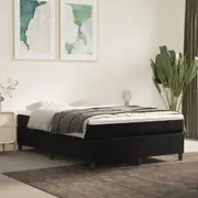 vidaXL Bed Frame without Mattress Black Double Velvet