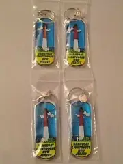 SET OF 4 BARNEGAT LIGHTHOUSE IN NEW JERSEY LUCITE KEYRINGS - BRAND NEW