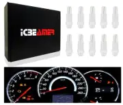 10 pcs LED T5 White Ash Tray Dashboard Gauge Direct Plugin Light bulbs Lamp E5 (for: Honda)