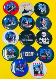 Trump Shot Rally Assassination Bulletproof 2024 Campaign 14 Different Buttons