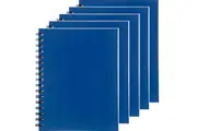 5 Pack Spirax 512 Notebook 7mm Ruled Hard Cover Spiral Bound A4 200 Page Blue