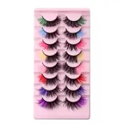 8 Pair Colored Lashes Natural False Lashes Faux Lashes Colored Lash