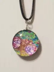 Tree of Life Doublesided Pendant Charm / 17"+2"(chain) Necklace Rope (01)
