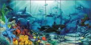 Ceramic Tile Mural Backsplash Miller Dolphin Undersea Ship Wreck Art DMA2018