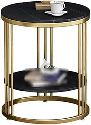 Exquisite Home Marble Coffee Table, Creativity Round Side Table Living Room Cafe Office Reception Desk Bedroom Bedside Table(Size:50 * 50 * 60CM,Color:B)