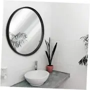 Large Round Mirror, Black 27.5 inch Wall Mirror for Entryway, Bathroom,