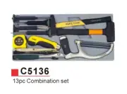 Force C5136 13pc Cold Chisel Pin Punch & Hammer Mallet Wrench & Pliers Knife Set