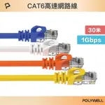 POLYWELL CAT6 高速乙太網路線 UTP 1GBPS 30M