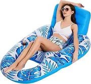 Floating Relaxing Lounger - Water Float Raft Tanning, Pool Beach | Inflatable Pool Lounge with Floating Ladle Chair with Cup Holder