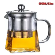 Glass Teapot with Infuser & Lid Borosilicate Tea Kettle 950ML Stovetop Safe