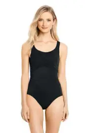 Miraclesuit BLACK Carmela Tummy Control Scoop Neck One Piece Swimsuit, Size 8DD