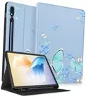 for Samsung Galaxy Tab S9 Plus/S9 FE Plus Case 12.4 Inch 2023 4-Blue Butterfly
