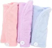 LALADEFIEE 3pcs Beauty Salon Shower Towels Ultra-fine Fleece Hair Dry Wraps Absorbent Fast Dry for Women Home Gym Travel