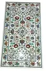 Gemstone Inlay Conference Table for Office Decor White Marble Dining Table Top