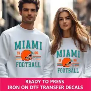 Miami Dolphins Retro Style Iron On Transfer, Ready to Press DTF Transfer