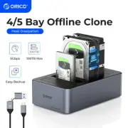 ORICO Aluminum Hard Drive Station Type-C 2.5''/3.5" HDD Offline Clone 100TB MAX