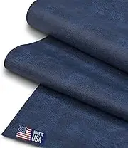 Faux Leather Fabric, Thick Durable Synthetic Repholstery Leather Vinyl, Soft Touch Distressed DIY and Craft Material - Individual 1 Yard Cut 36"x54" (Aged Blue)