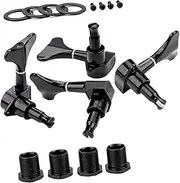 Kisangel 4 Sets String Bass String Bass Tuning Peg Key Peg Tuning Tuners Acoustic Bass Pegs Bass Tuner Tuning Pegs Parts Replacement Tuning Machine Bass Tuning Keys Black Iron