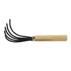 5-Claw Rake Hand Cultivator with Short Wooden Handle, Bendproof Garden Hand R4L2