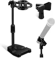 UPKOCH Adjustable Desk Mic Stand with Weighted Base Shock Mount Holder Spring Clip for Enhanced Sound Quality for Live Streaming Recording Podcasting