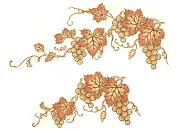 Gold Grape Cluster 10 pcs Leaves Overglaze Ceramic Decals