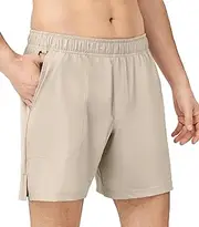 [Separatec] Mens Athletic Shorts Quick Dry with Fixed Zipper Pockets - Stretch Workout Running Gym Shorts Men