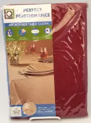 Living Quarters 52x70 Microfiber Tablecloth Spill Proof Ruby Red Burgundy