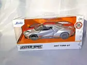 Hyper-Spec Series 2017 Ford GT Jada Silver Diecast 1:32 Scale Boys Ages 8 & Up