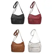 2024 Crossbody Bag Multi Compartment Versatile Trendy Bag Leather Shoulder Bag