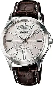 [Casio] MTP1381L-7A Analog Black Strap Unisex Adult Watch, White Dial, 46.6 × 39.9 × 8.9 mm