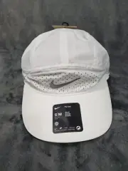 NIKE FLY CAP RUNNING MENS SMALL MEDIUM STRAPBACK HAT WHITE FB 5681 100 DRI-FIT
