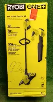 Ryobi PCLCK202K ONE+ 18V String Trimmer/Edger & Jet Fan Blower - Tools Only, NEW