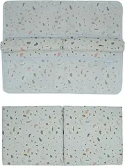 Baby Bath Kneeler and Elbow Rest Pad Set, Coverts to and Seat Booster - Extra Thick Featuring Bath Toys Storage and Organiser Pockets - for Narrow Edge Baths and FREESTANDING Baths (Terrazzo)