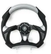 EZ-GO TXT RXV Golf Cart Black Silver Steering Wheel with Hub Adapter 3 Spoke