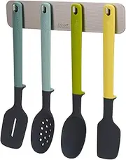 [Joseph Joseph] DoorStore Utensils 4-Piece Elevate Silicone Kitchen Tool Set With In-Cupboard Rack