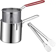 PRETYZOOM 1Set Stainless Steel Deep Fryer Pot with Fry Basket Convenient Cookware for Delicious Meals Design High Temperature Resistant for Home Cooking