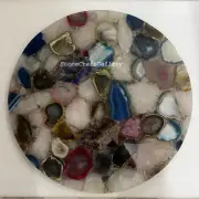 21" Mix Agate Table Top / Slab semi precious Natural stones home decor