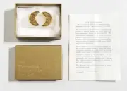 Vintage MMA Metropolitan Museum Of Art Gold Crescent Clip On Earrings ☆ New ☆