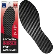 [ESTCARBON] Carbon Fiber Insole - 1 pc - Rigid Orthotic Insole Shoe Insert - FSA/HSA Eligible - Stiff Foot Plate - Support for Turf Toe, Flat Feet, Achilles Tendonitis, Sesamoiditis, Carbon Fiber Black, Women's