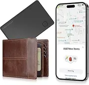 Air Tag Card Wallet Tracker Card, 1.6 mm Thin, Wireless Charging, Smart Bluetooth Tag, Waterproof, Item Tracker Finder, Compatible with Apple Find My (iOS Only), for Suitcases, Bags, Passports