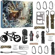 Survival Kit Advent Calendar, 2024 Christmas Advent Calendar For Men, Survival Tools Advent Calendar For Adult Teen, 24 Days Christmas Countdown Calendar For Camping