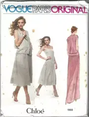 Vogue Designer Sewing Pattern 1903, Chloe Vintage Dress, Jacket, Size 10, Uncut